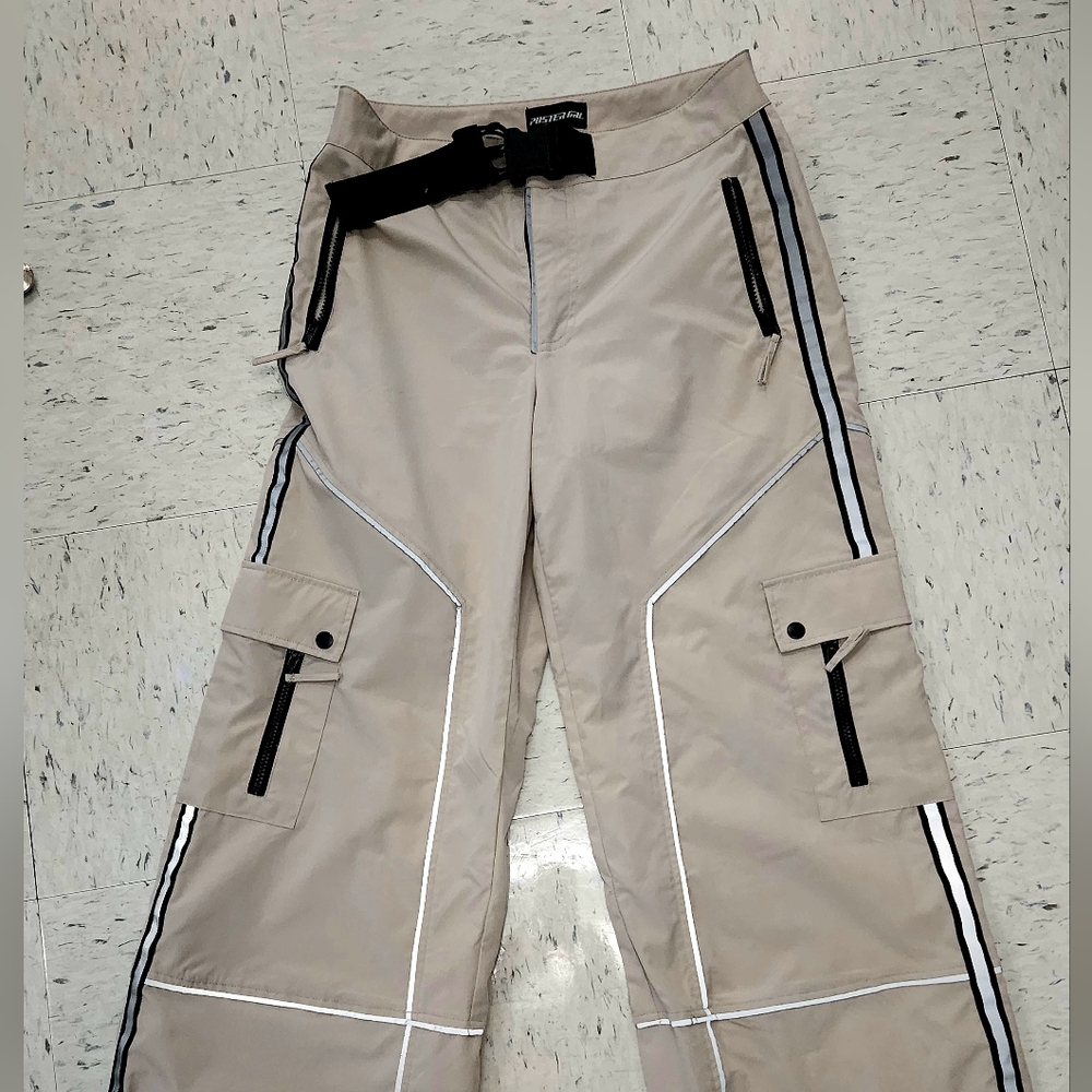 Poster Girl Tan Cargo Pants with Black Details